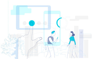 Concetto per strategia di progetto e comunicazione digitale © Hurca!