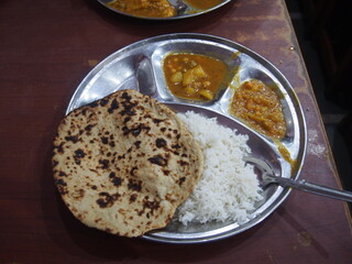 The famous north Indian curry known as Thali, Varanasi, Uttarpradesh, North India, India