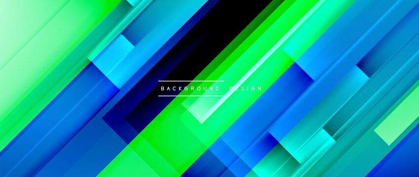 Dynamic lines on fluid color gradient. Trendy geometric abstract background for your text, logo or graphics