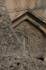 
Ancient ornaments on stones in the temple