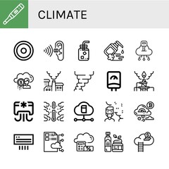 climate simple icons set