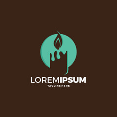 Candle Light Flame Logo Design Vector Illustration