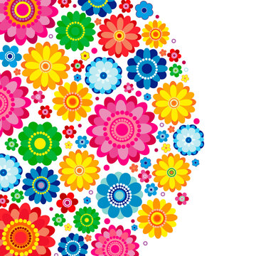 Flowers spring design on a white background, floral vector illustration. © Itana