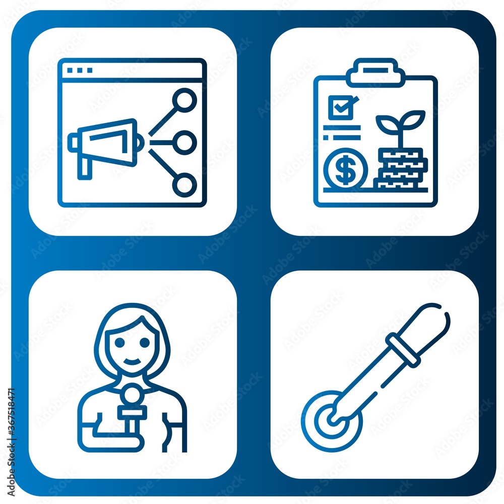 Canvas Prints analysis icon set