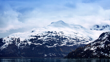 The majestic ice peaks of Glacier Bay National Park, Alaska, USA
