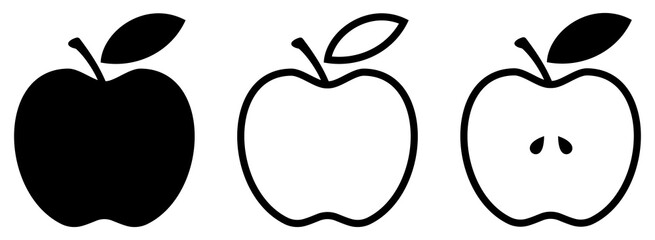 Apple set icons. Vector, illustration