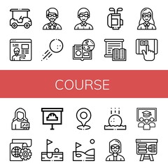course simple icons set