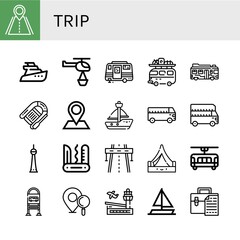 Set of trip icons