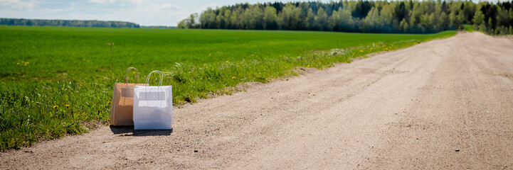 Coronavirus. Quarantine, contactless delivery during a pandemic covid. Stay at home, Online...