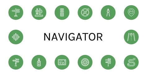 navigator icon set