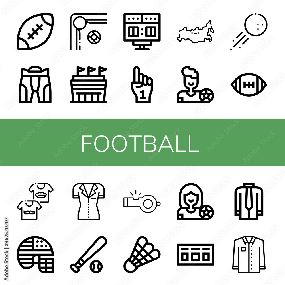 Poster football simple icons set