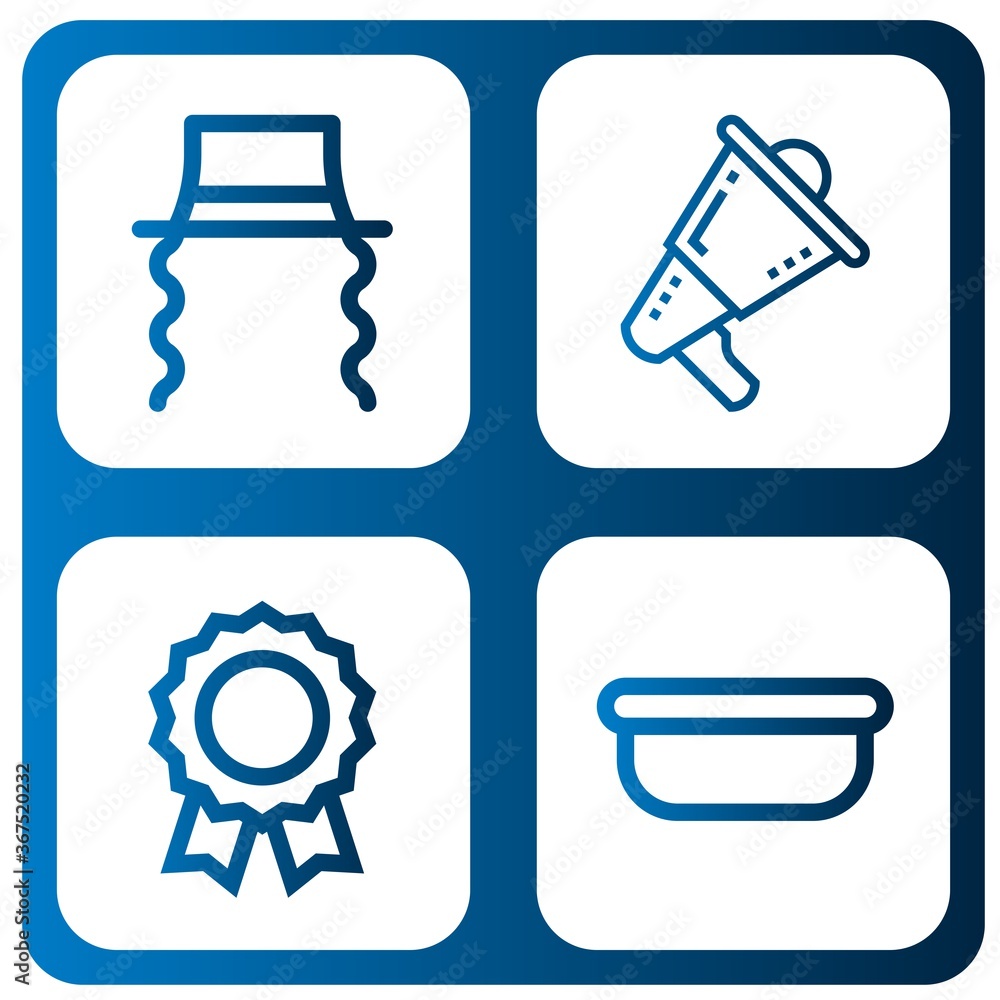 Poster isolated simple icons set