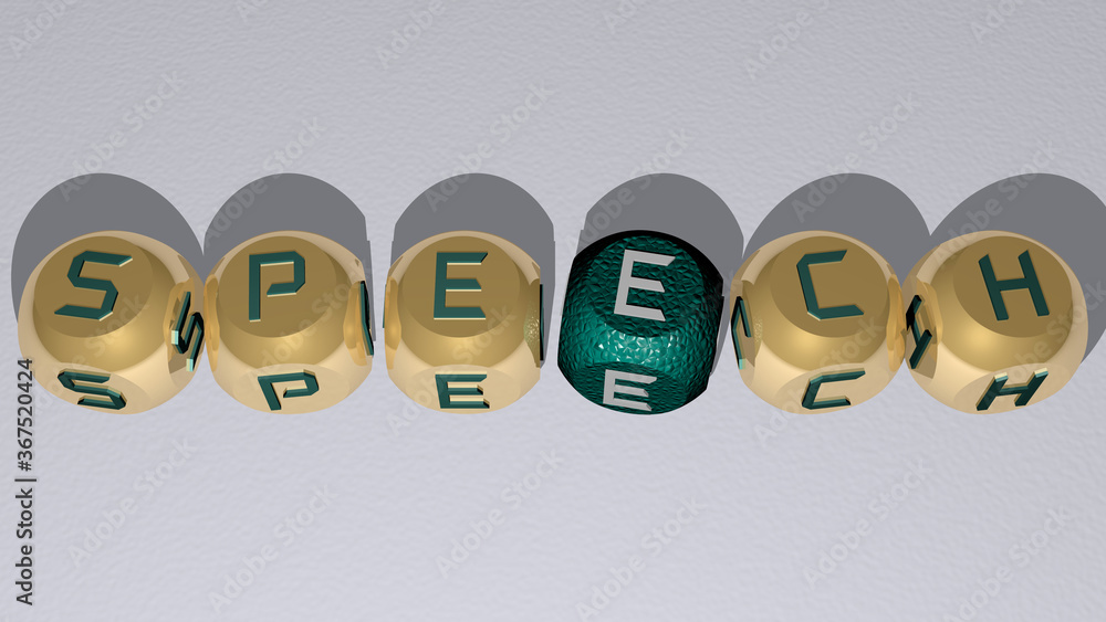 Poster combination of speech built by cubic letters from the top perspective, excellent for the concept pre