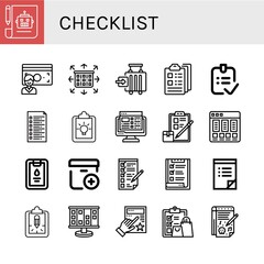 checklist simple icons set