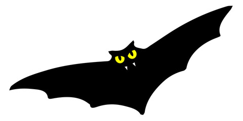 Bat with eyes and fangs Bat flock vector isolated on the white background. Hand drawn illustration for print design, banner, logo, poster