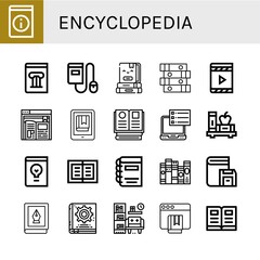 Set of encyclopedia icons