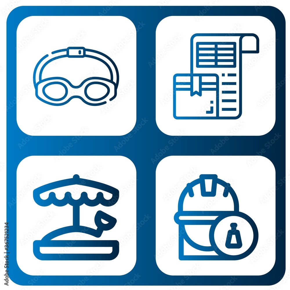 Poster linear simple icons set