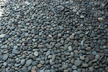 Gravel gray rock background texture. Abstract gravel background. - Image