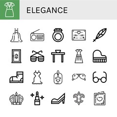 Set of elegance icons