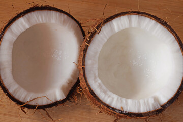 Raw cocunut with background-image