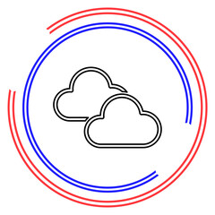 Cloud weather button - vector Cloud rainy