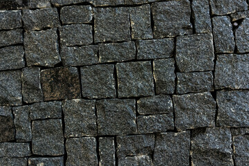 Rough texture of black granite tiles