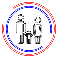 family icon people silhouette, father mother child