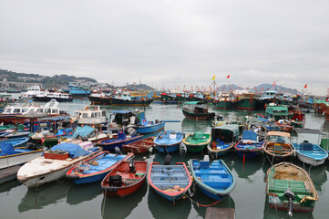Fototapeta na wymiar sea boat Hong Kong