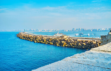 The breakwater of Eastern harbor, Alexandria, Egypt