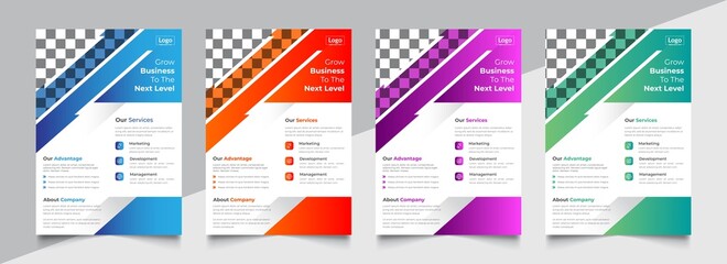 Corporate Business flyer, brochure template, cover modern layout, Annual Report, Magazine,Poster, Business Presentation, Portfolio, Banner, A4 layout, 4 different gradient color.