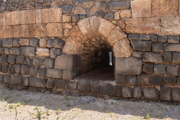 The ruins of the great Hospitaller fortress - Belvoir - Jordan Star - located on a hill above the Jordan Valley in Israel