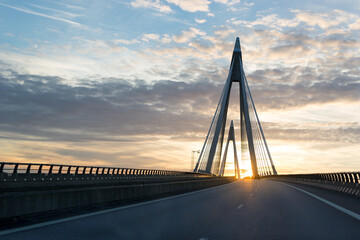 Fototapeta premium Road and sunset in Sweden