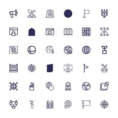 Editable 36 world icons for web and mobile
