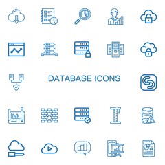 Editable 22 database icons for web and mobile