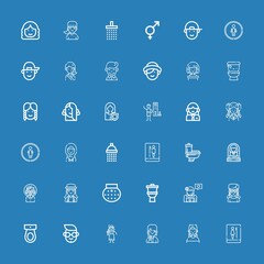 Editable 36 washroom icons for web and mobile