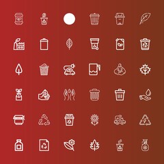 Editable 36 conservation icons for web and mobile