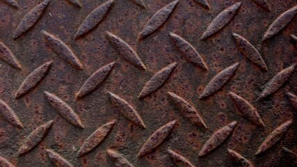 Details of rusty ancient steel plates with rough surfaces