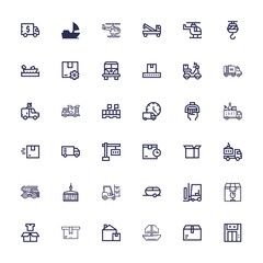 Editable 36 cargo icons for web and mobile