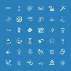 Editable 36 air icons for web and mobile