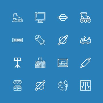 Editable 16 roller icons for web and mobile