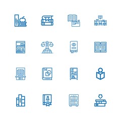 Editable 16 textbook icons for web and mobile