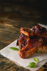 Serving of fried chicken wings