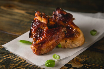 Serving of fried chicken wings