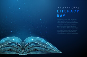 Abstract open book. International literacy day concept.