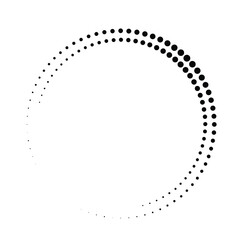 Halftone dots in circle form. round logo . vector dotted frame . design element