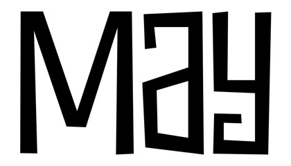 MAY black vector hand lettering banner