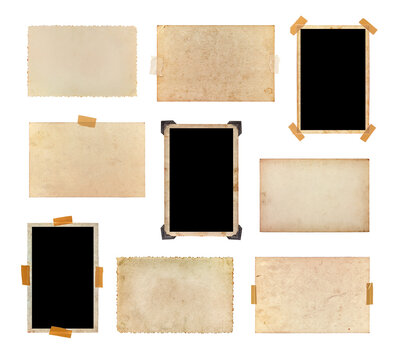 Set of vintage photos isolated on a white background.