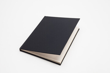 Stand Black blank book isolated on white background 