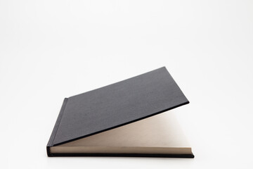 Stand Black blank book isolated on white background 