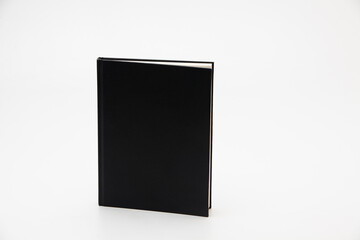 Stand Black blank book isolated on white background 